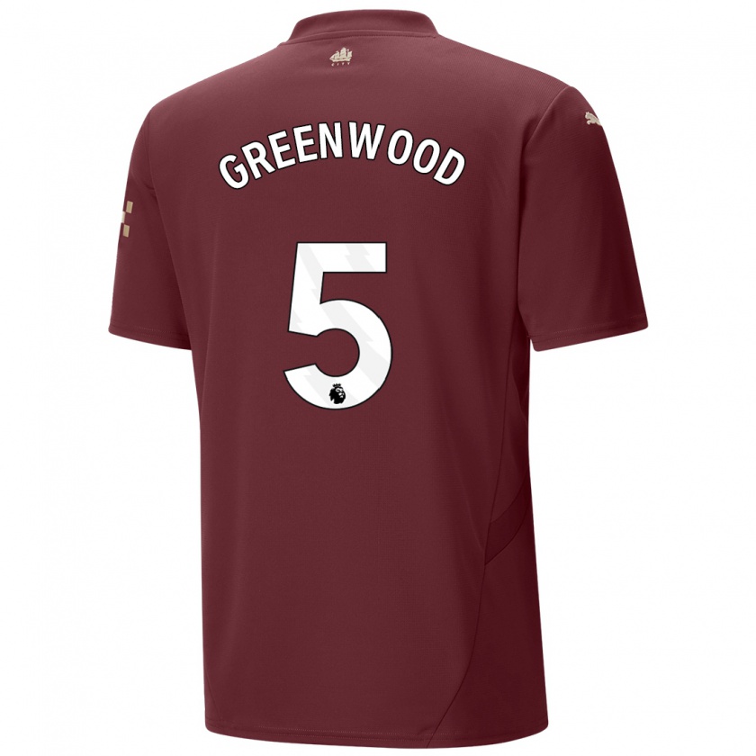 Kandiny Gyermek Alex Greenwood #5 Gesztenyebarna Harmadik Számú Jersey 2024/25 Mez Póló Ing