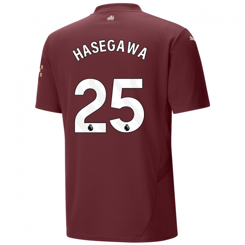 Kandiny Gyermek Yui Hasegawa #25 Gesztenyebarna Harmadik Számú Jersey 2024/25 Mez Póló Ing