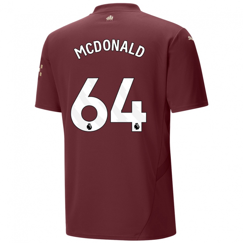 Kandiny Gyermek Rowan Mcdonald #64 Gesztenyebarna Harmadik Számú Jersey 2024/25 Mez Póló Ing