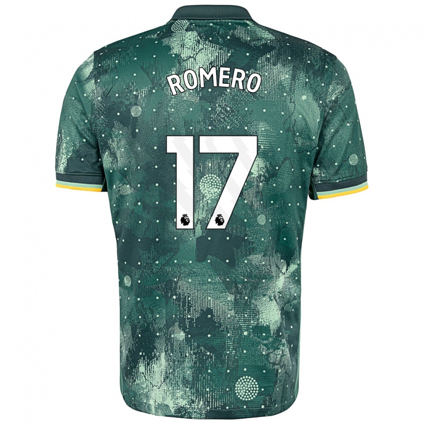 Kandiny Gyermek Cristian Romero #17 Menta Zöld Harmadik Számú Jersey 2024/25 Mez Póló Ing