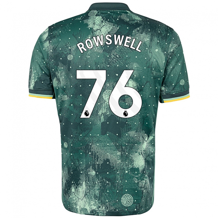 Kandiny Gyermek James Rowswell #76 Menta Zöld Harmadik Számú Jersey 2024/25 Mez Póló Ing