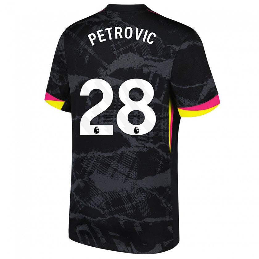 Kandiny Gyermek Djordje Petrovic #28 Fekete Rózsaszín Harmadik Számú Jersey 2024/25 Mez Póló Ing