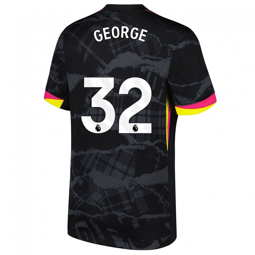 Kandiny Gyermek Tyrique George #32 Fekete Rózsaszín Harmadik Számú Jersey 2024/25 Mez Póló Ing