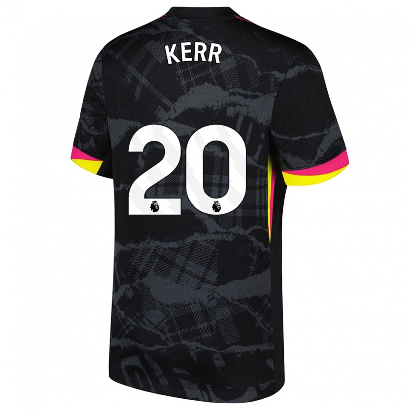 Kandiny Gyermek Sam Kerr #20 Fekete Rózsaszín Harmadik Számú Jersey 2024/25 Mez Póló Ing