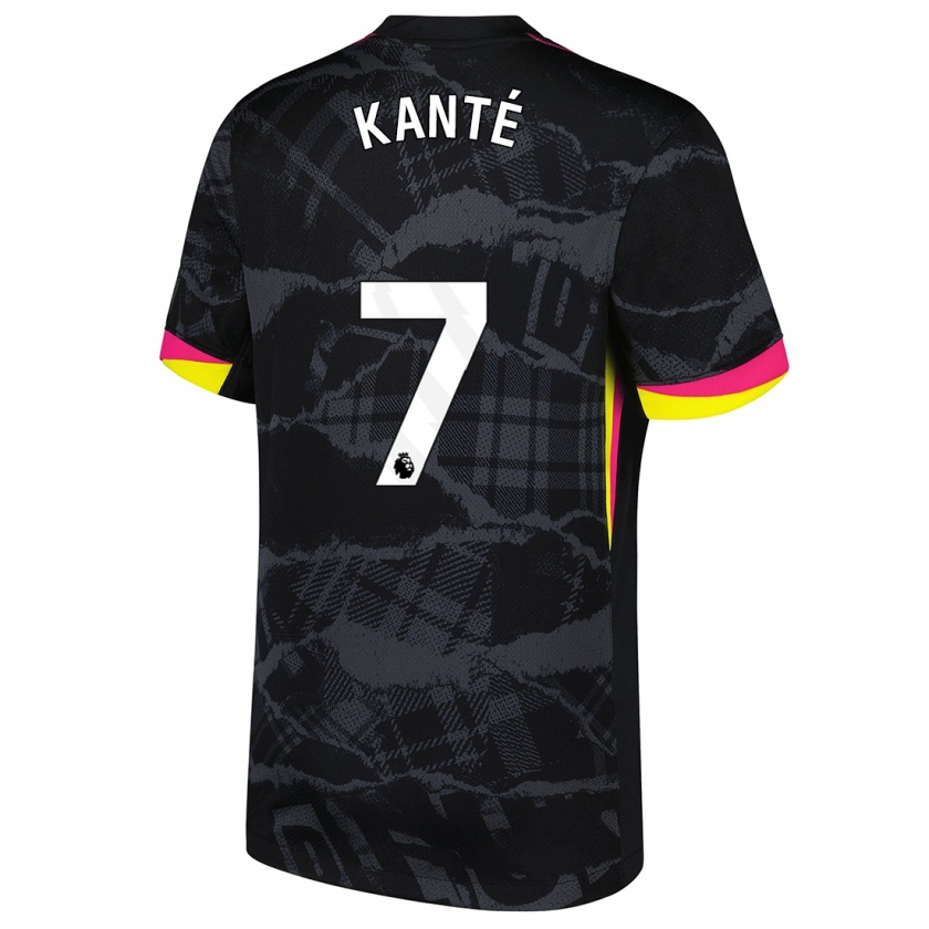 Kandiny Gyermek N'golo Kante #7 Fekete Rózsaszín Harmadik Számú Jersey 2024/25 Mez Póló Ing