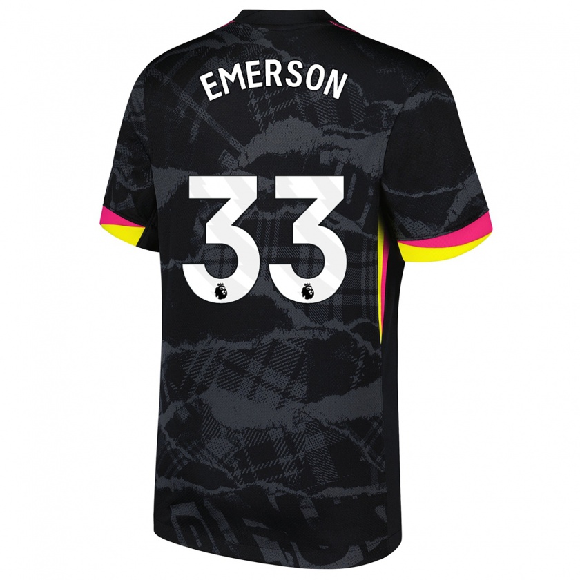 Kandiny Gyermek Emerson #33 Fekete Rózsaszín Harmadik Számú Jersey 2024/25 Mez Póló Ing