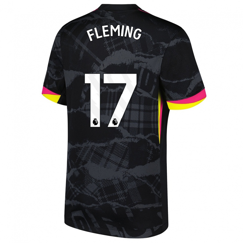 Kandiny Gyermek Jessie Fleming #17 Fekete Rózsaszín Harmadik Számú Jersey 2024/25 Mez Póló Ing