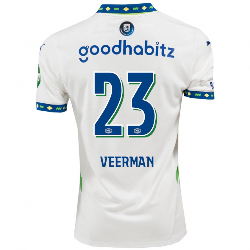 Kandiny Gyermek Joey Veerman #23 Fehér Sötétkék Harmadik Számú Jersey 2024/25 Mez Póló Ing