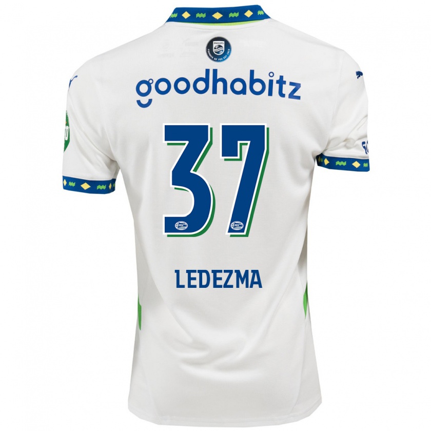 Kandiny Gyermek Richard Ledezma #37 Fehér Sötétkék Harmadik Számú Jersey 2024/25 Mez Póló Ing