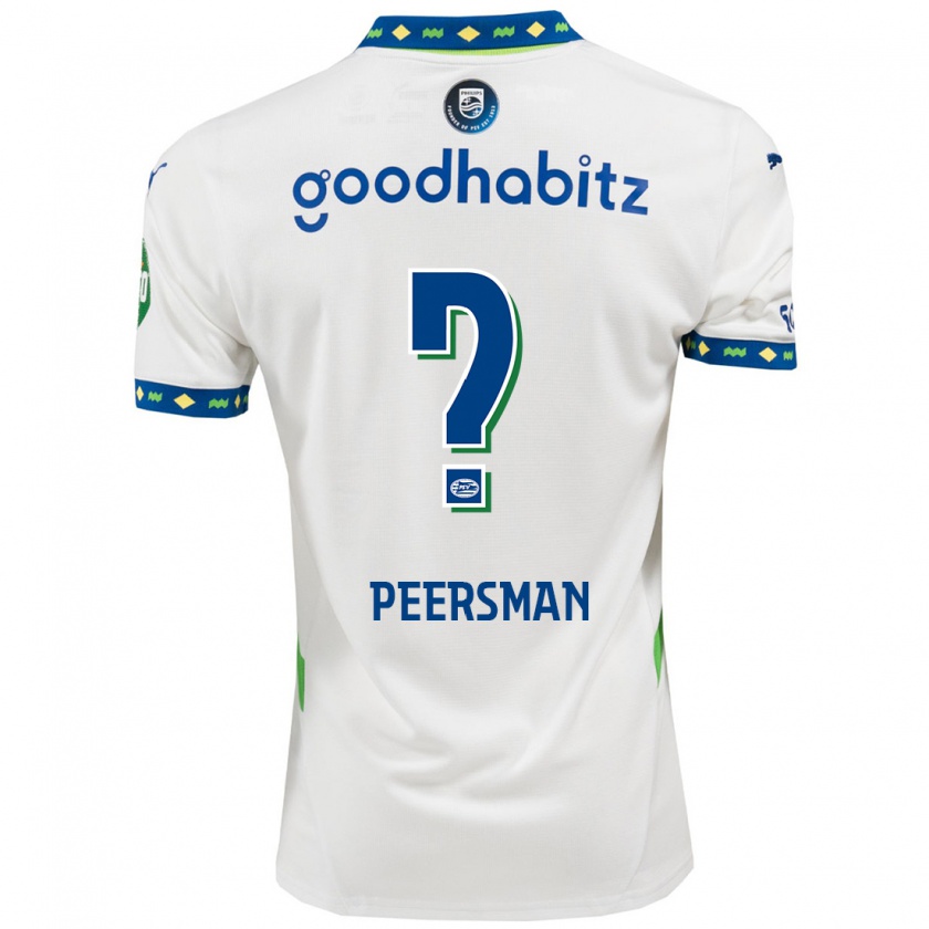 Kandiny Gyermek Kjell Peersman #0 Fehér Sötétkék Harmadik Számú Jersey 2024/25 Mez Póló Ing