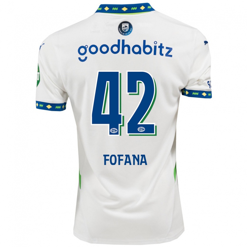 Kandiny Gyermek Fodé Fofana #42 Fehér Sötétkék Harmadik Számú Jersey 2024/25 Mez Póló Ing