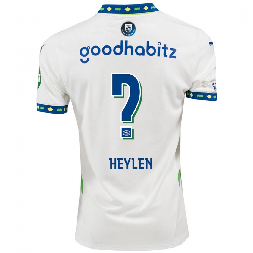 Kandiny Gyermek Jens Heylen #0 Fehér Sötétkék Harmadik Számú Jersey 2024/25 Mez Póló Ing