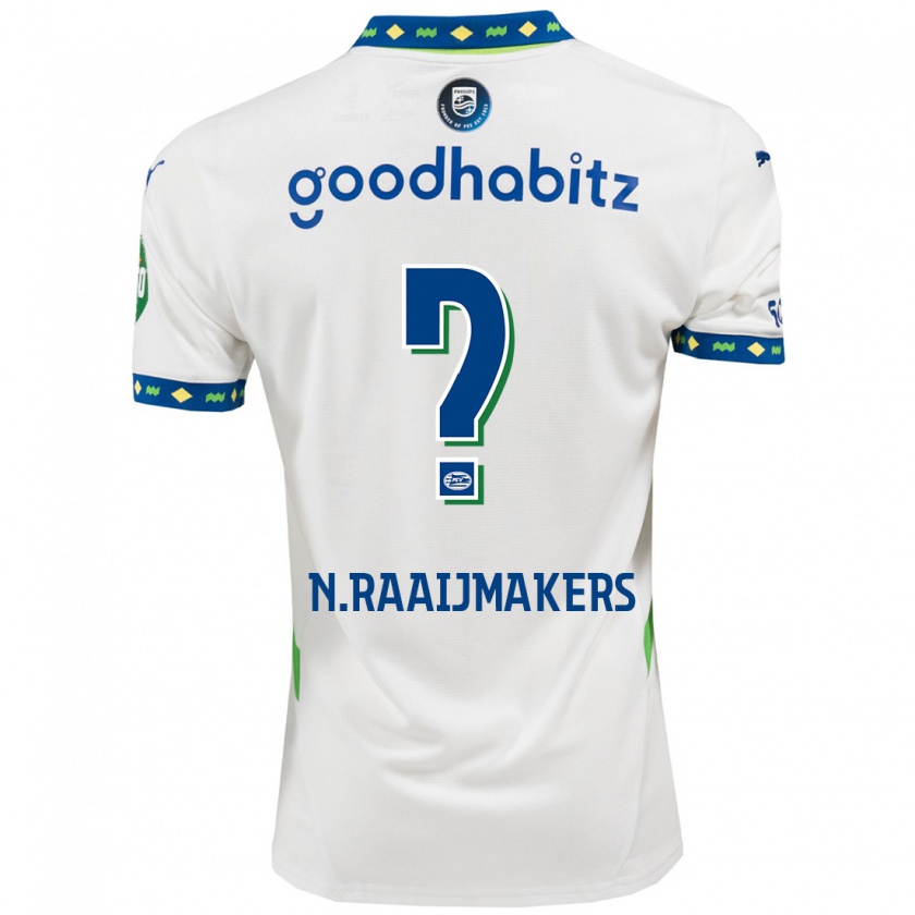 Kandiny Gyermek Niels Raaijmakers #0 Fehér Sötétkék Harmadik Számú Jersey 2024/25 Mez Póló Ing