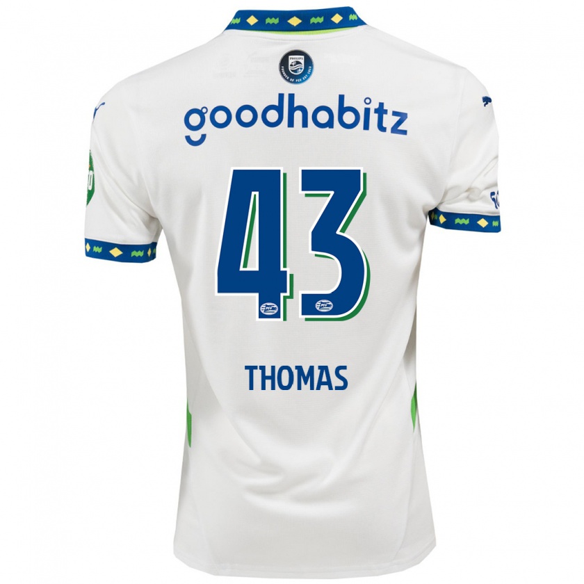 Kandiny Gyermek Kealyn Thomas #43 Fehér Sötétkék Harmadik Számú Jersey 2024/25 Mez Póló Ing