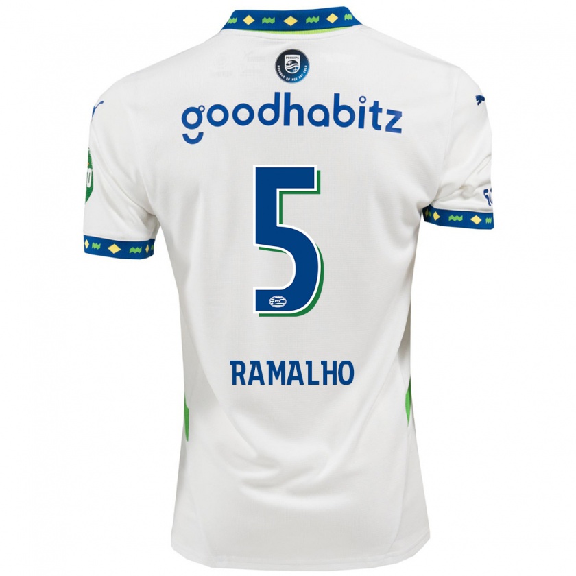 Kandiny Gyermek André Ramalho #5 Fehér Sötétkék Harmadik Számú Jersey 2024/25 Mez Póló Ing