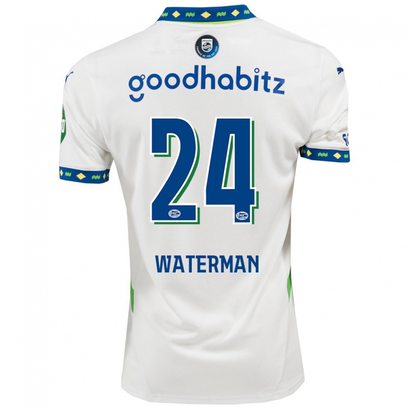 Kandiny Gyermek Boy Waterman #24 Fehér Sötétkék Harmadik Számú Jersey 2024/25 Mez Póló Ing