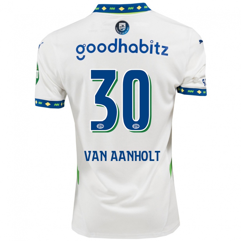 Kandiny Gyermek Patrick Van Aanholt #30 Fehér Sötétkék Harmadik Számú Jersey 2024/25 Mez Póló Ing