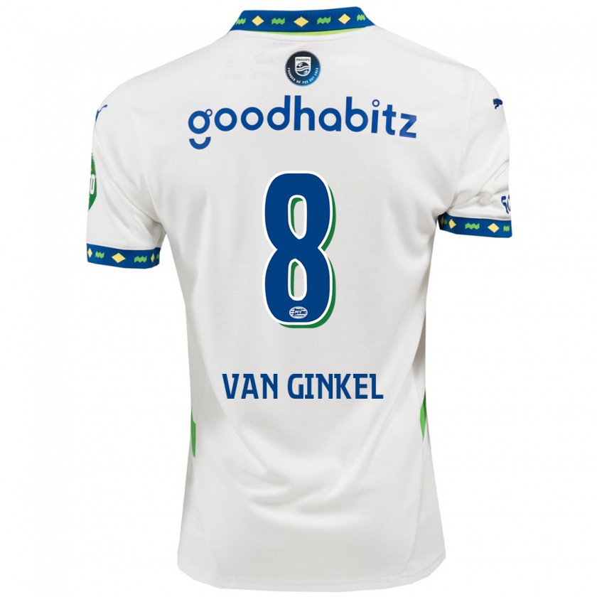 Kandiny Gyermek Marco Van Ginkel #8 Fehér Sötétkék Harmadik Számú Jersey 2024/25 Mez Póló Ing