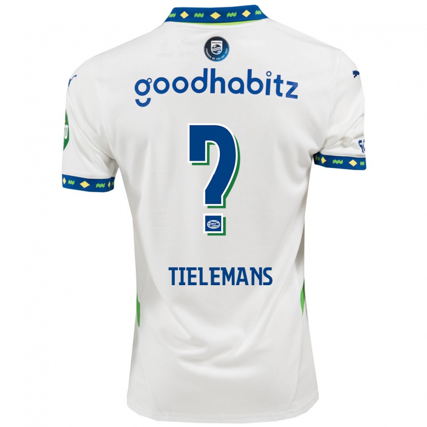 Kandiny Gyermek Mathijs Tielemans #0 Fehér Sötétkék Harmadik Számú Jersey 2024/25 Mez Póló Ing