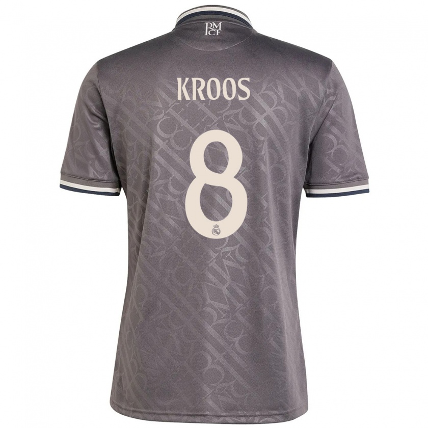 Kandiny Gyermek Toni Kroos #8 Faszén Harmadik Számú Jersey 2024/25 Mez Póló Ing