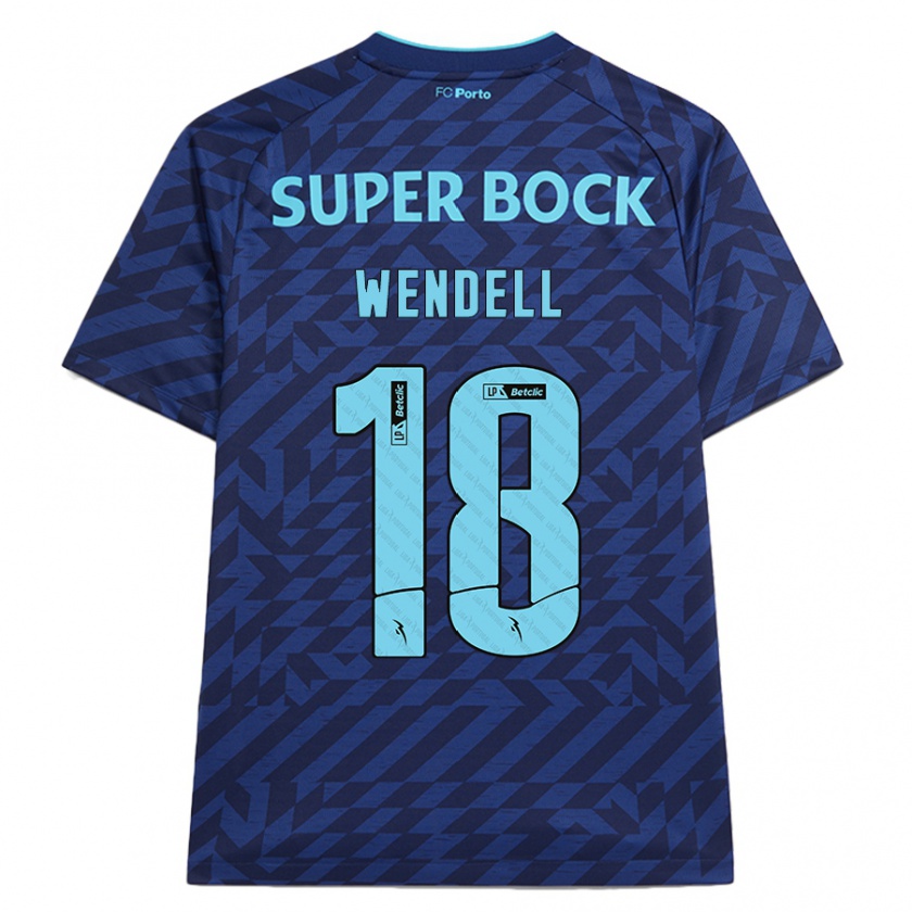 Kandiny Gyermek Wendell #18 Sötétkék Harmadik Számú Jersey 2024/25 Mez Póló Ing