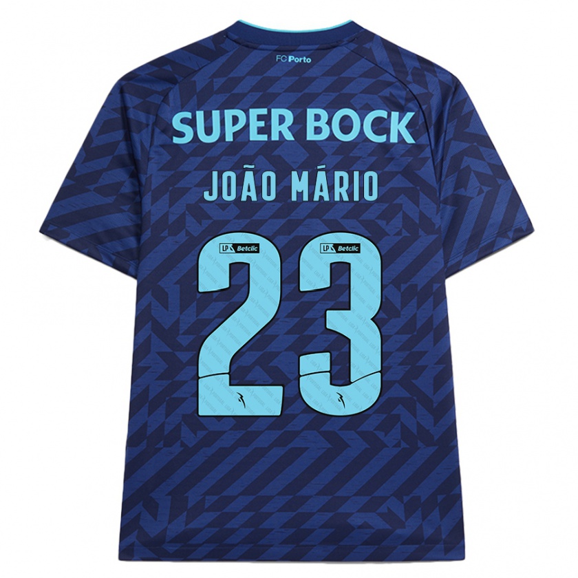 Kandiny Gyermek João Mário #23 Sötétkék Harmadik Számú Jersey 2024/25 Mez Póló Ing