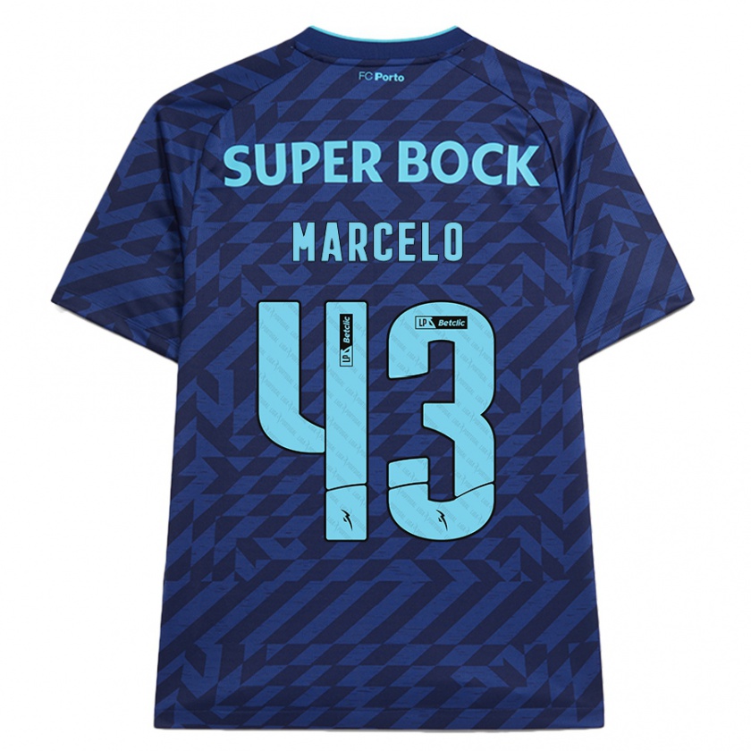 Kandiny Gyermek Joao Marcelo #43 Sötétkék Harmadik Számú Jersey 2024/25 Mez Póló Ing