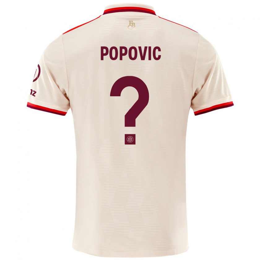 Kandiny Gyermek Marko Popovic #0 Vászon Harmadik Számú Jersey 2024/25 Mez Póló Ing