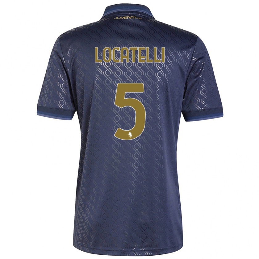 Kandiny Gyermek Manuel Locatelli #5 Sötétkék Harmadik Számú Jersey 2024/25 Mez Póló Ing