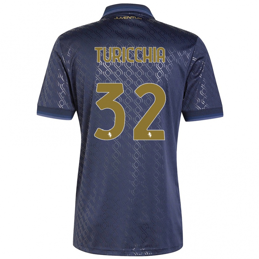 Kandiny Gyermek Riccardo Turicchia #32 Sötétkék Harmadik Számú Jersey 2024/25 Mez Póló Ing