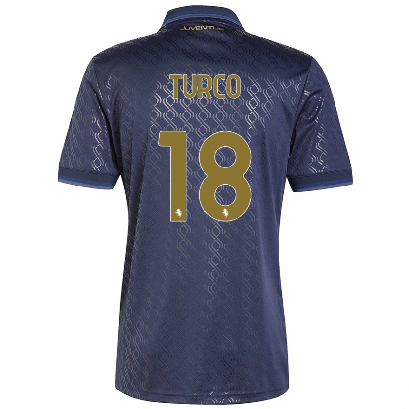 Kandiny Gyermek Nicolo Turco #18 Sötétkék Harmadik Számú Jersey 2024/25 Mez Póló Ing