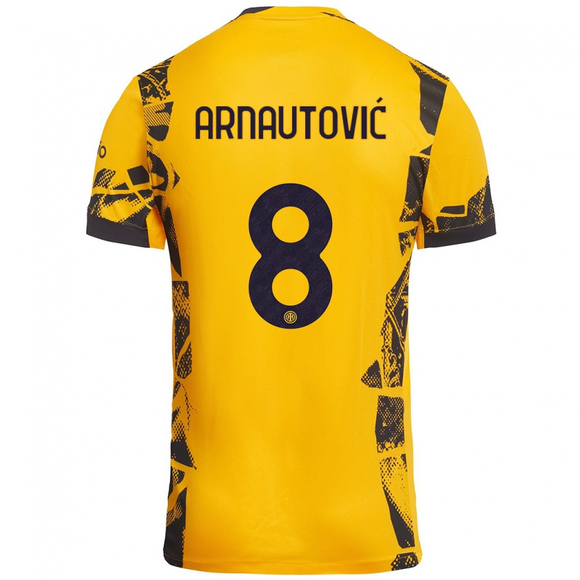 Kandiny Gyermek Marko Arnautovic #8 Arany Fekete Harmadik Számú Jersey 2024/25 Mez Póló Ing