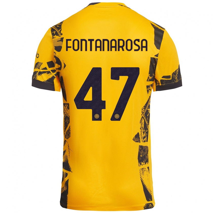 Kandiny Gyermek Alessandro Fontanarosa #47 Arany Fekete Harmadik Számú Jersey 2024/25 Mez Póló Ing