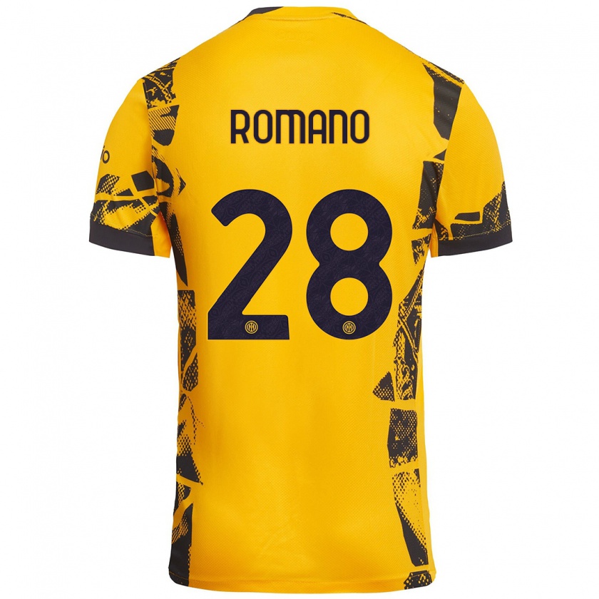 Kandiny Gyermek Thiago Romano #28 Arany Fekete Harmadik Számú Jersey 2024/25 Mez Póló Ing