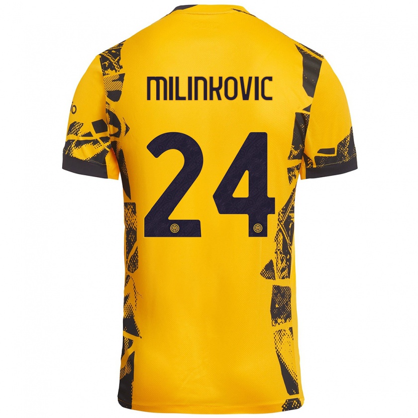 Kandiny Gyermek Marija Milinković #24 Arany Fekete Harmadik Számú Jersey 2024/25 Mez Póló Ing