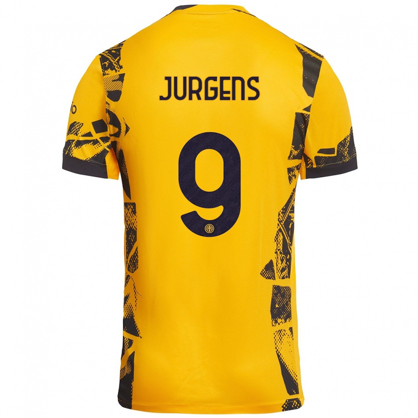 Kandiny Gyermek Oliver Jurgens #9 Arany Fekete Harmadik Számú Jersey 2024/25 Mez Póló Ing