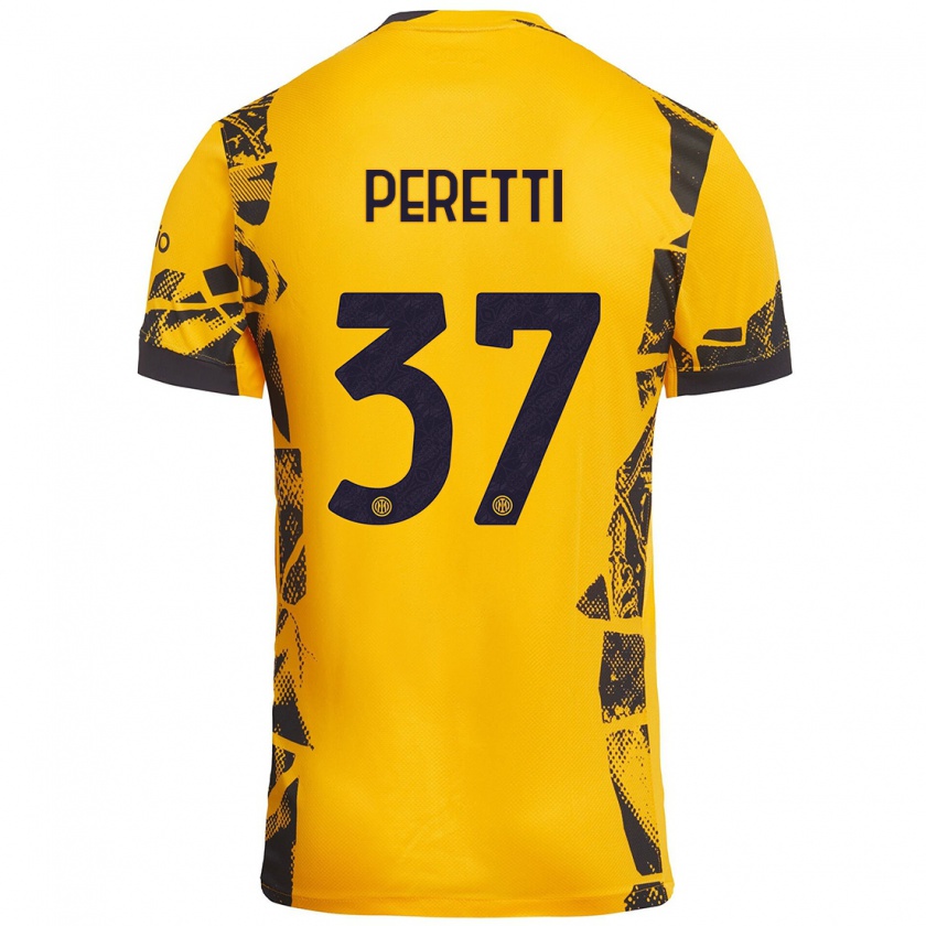 Kandiny Gyermek Lorenzo Peretti #37 Arany Fekete Harmadik Számú Jersey 2024/25 Mez Póló Ing