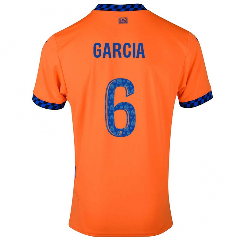 Kandiny Gyermek Ulisses Garcia #6 Narancssárga Sötétkék Harmadik Számú Jersey 2024/25 Mez Póló Ing