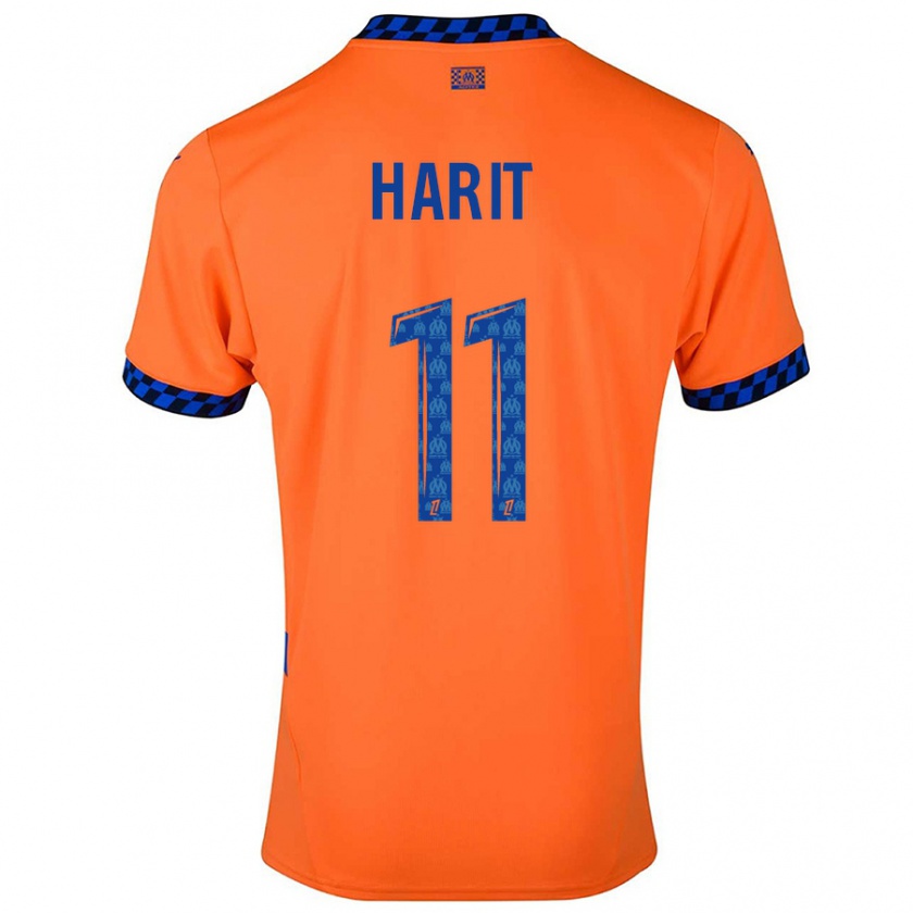 Kandiny Gyermek Amine Harit #11 Narancssárga Sötétkék Harmadik Számú Jersey 2024/25 Mez Póló Ing