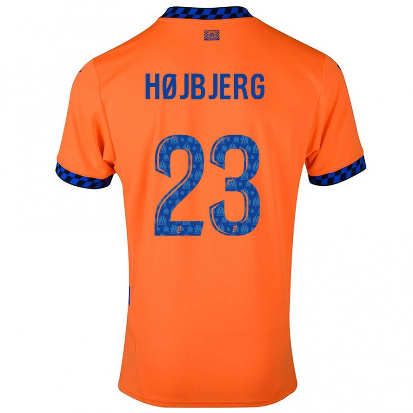 Kandiny Gyermek Pierre-Emile Højbjerg #23 Narancssárga Sötétkék Harmadik Számú Jersey 2024/25 Mez Póló Ing