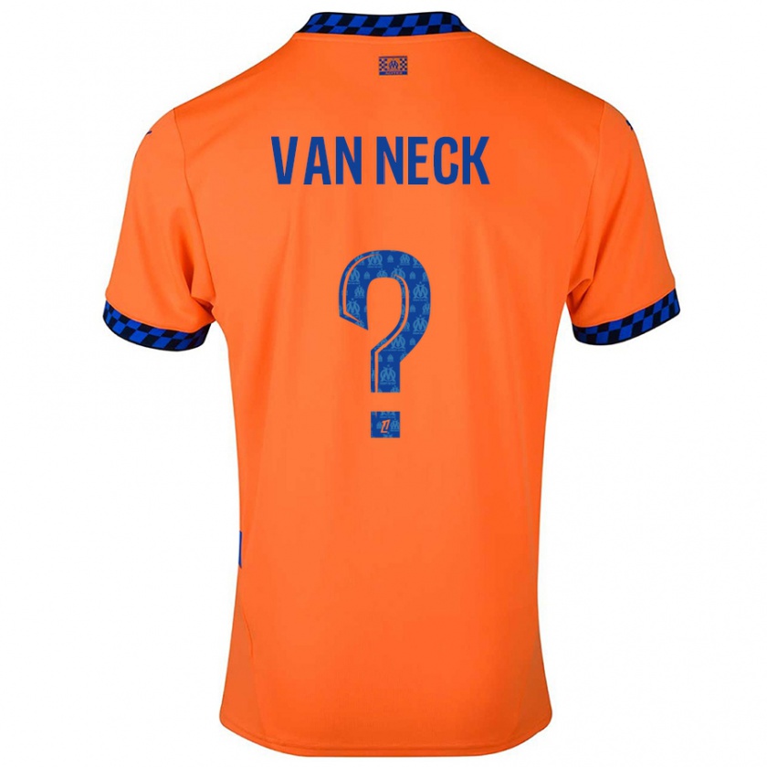 Kandiny Gyermek Jelle Van Neck #0 Narancssárga Sötétkék Harmadik Számú Jersey 2024/25 Mez Póló Ing