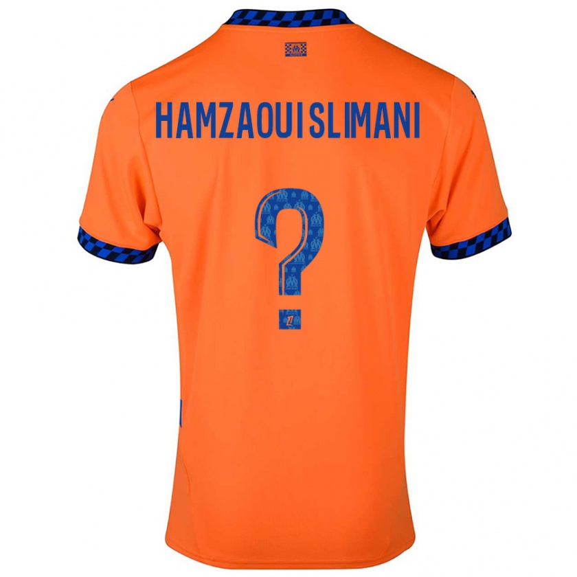 Kandiny Gyermek Hilan Hamzaoui Slimani #0 Narancssárga Sötétkék Harmadik Számú Jersey 2024/25 Mez Póló Ing