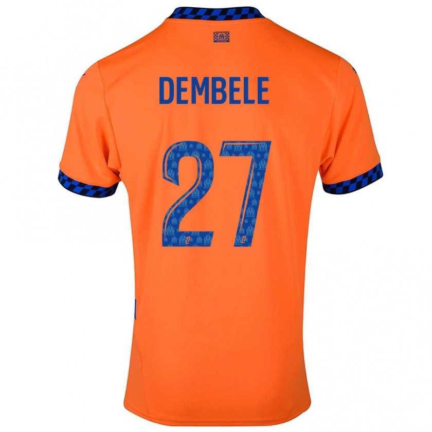 Kandiny Gyermek Coumba Dembélé #27 Narancssárga Sötétkék Harmadik Számú Jersey 2024/25 Mez Póló Ing