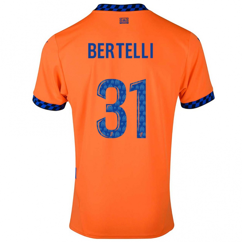 Kandiny Gyermek Ugo Bertelli #31 Narancssárga Sötétkék Harmadik Számú Jersey 2024/25 Mez Póló Ing