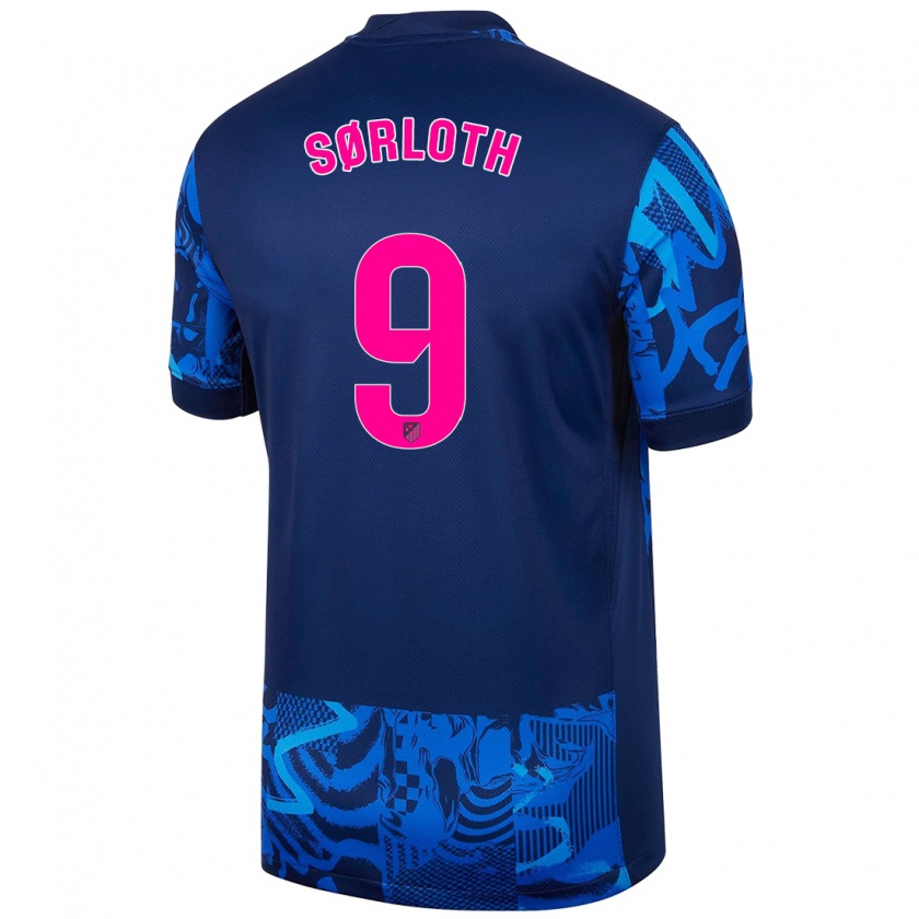 Kandiny Gyermek Alexander Sørloth #9 Királykék Harmadik Számú Jersey 2024/25 Mez Póló Ing