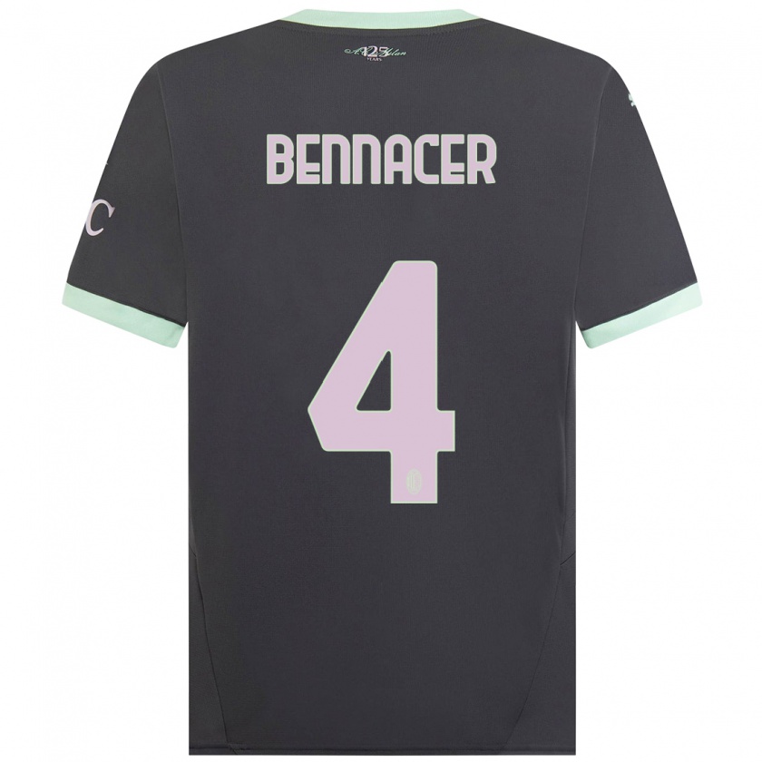 Kandiny Gyermek Ismaël Bennacer #4 Szürke Harmadik Számú Jersey 2024/25 Mez Póló Ing