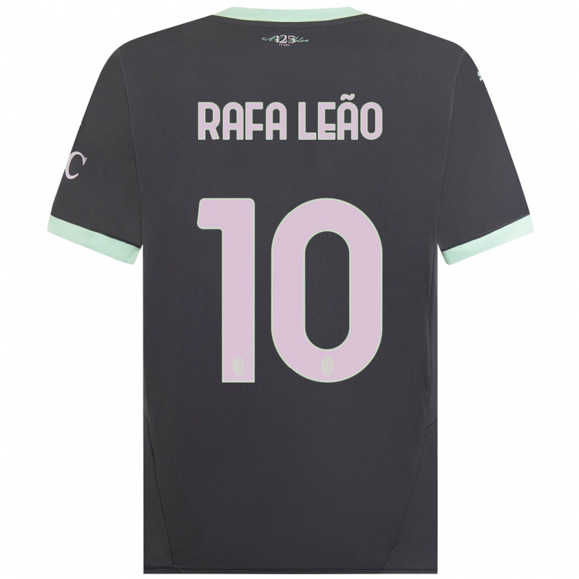 Kandiny Gyermek Rafael Leão #10 Szürke Harmadik Számú Jersey 2024/25 Mez Póló Ing