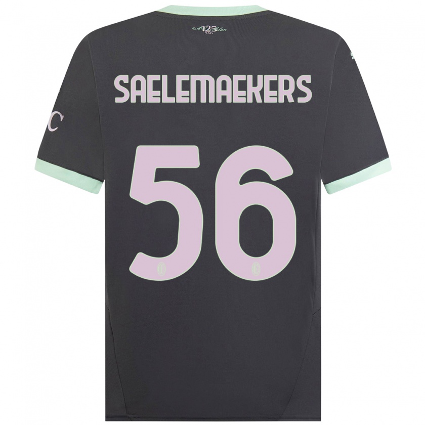 Kandiny Gyermek Alexis Saelemaekers #56 Szürke Harmadik Számú Jersey 2024/25 Mez Póló Ing