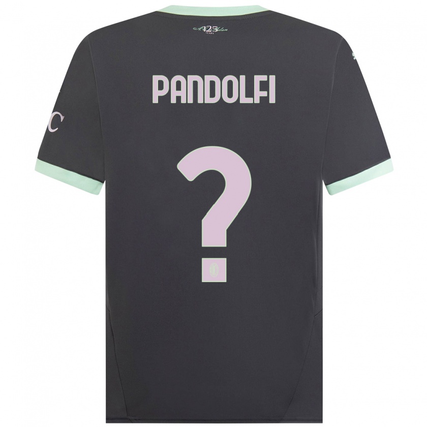 Kandiny Gyermek Fabio Pandolfi #0 Szürke Harmadik Számú Jersey 2024/25 Mez Póló Ing