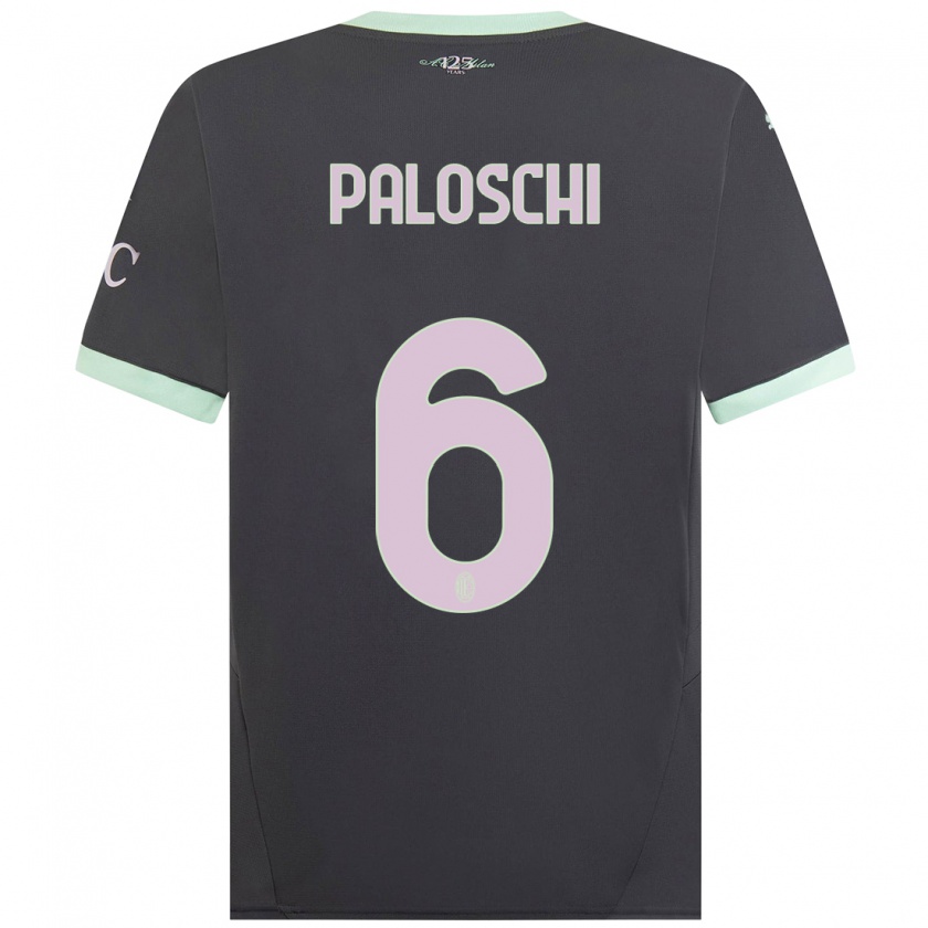 Kandiny Gyermek Dorian Paloschi #6 Szürke Harmadik Számú Jersey 2024/25 Mez Póló Ing